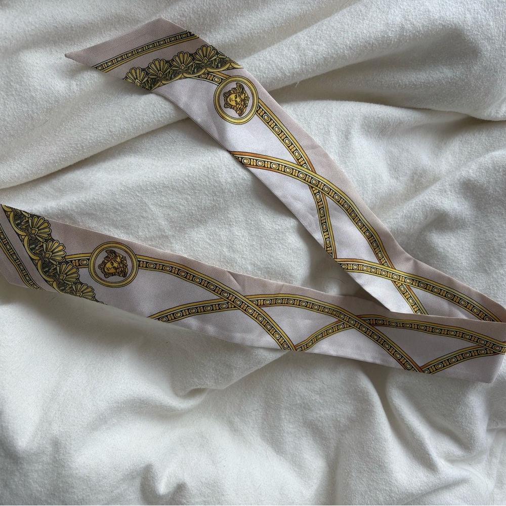 Versace Silk Scarf with Gold Accents